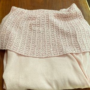 Ballet Pink cowlneck cozy sparkle sweater